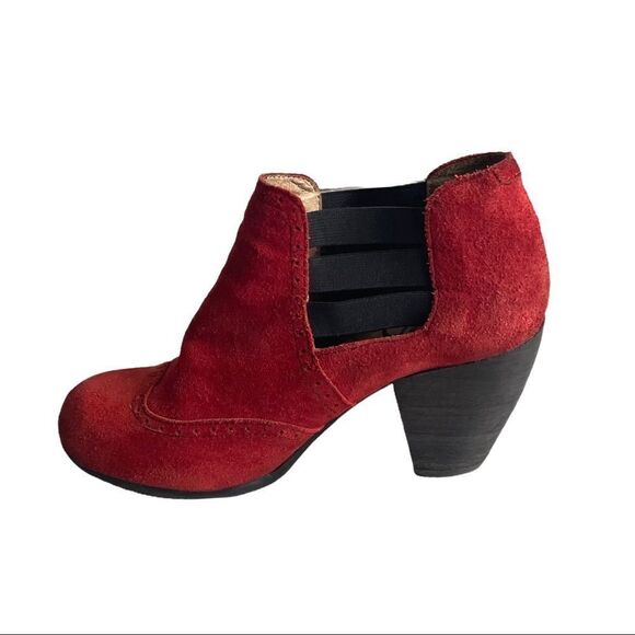 FLY LONDON Suede Ankle Boots Heel Red 37 - Picture 2 of 10